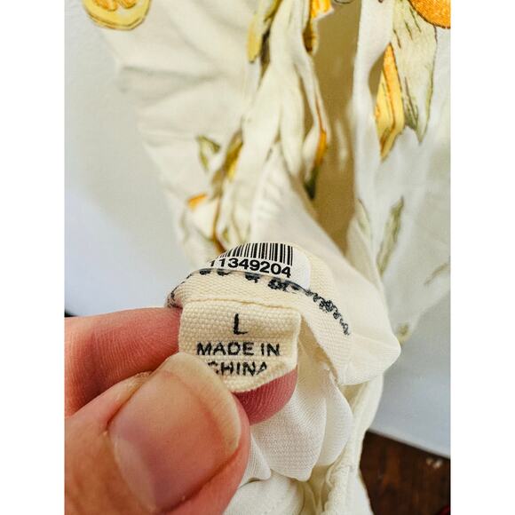 FOR LOVE AND LEMONS Yellow White Lemonade Crossback Tie Back Romper size Large - Picture 11 of 11